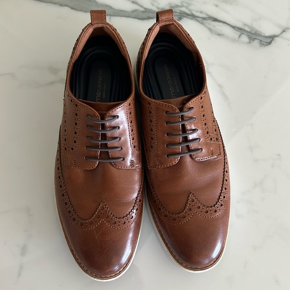 Cole Haan GrandEvolution OS Wingtip Oxford Shoes Woodbury Brown Leather 8.5W - Picture 3 of 10